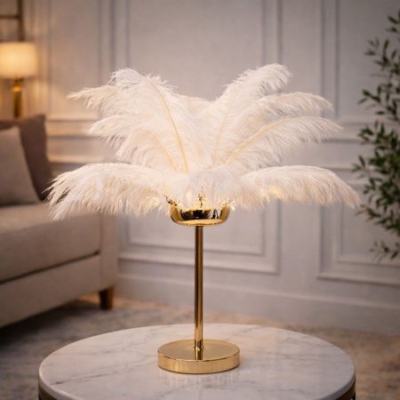 سهارة 66سم ذهبي ريش ابيض SM113/13 =ط4س